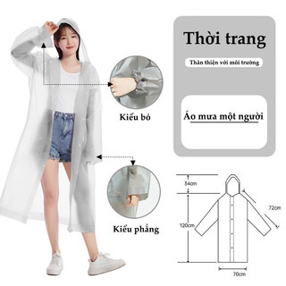 Áo Mưa 1 Người, Áo Mưa Măng Tô Đi Xe Máy Chất Liệu Eva Siêu Nhẹ Siêu Bền Chống Thấm Nước 88507