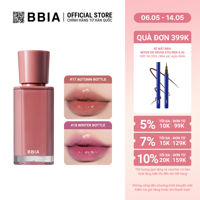 Ảnh Son tint bóng thuần chay tone MLBB Bbia Glow Tint (3.2g) 1