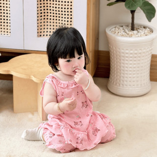HONEY (1-8Y) Bộ quần áo sát nách bèo chất vải borib thoáng mát, co giãn tốt dành cho bé gái từ 10kg - 25kg