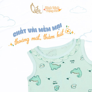 HONEY (1-8Y) Bộ quần áo sát nách bèo chất vải borib thoáng mát, co giãn tốt dành cho bé gái từ 10kg - 25kg
