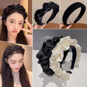 Băng đô cài tóc dễ thương bờm cute phụ kiện cho cô dâu lụa nhún satin AAA iLita mặc áo dài nữ đẹp Hàn Quốc hottrend 2024