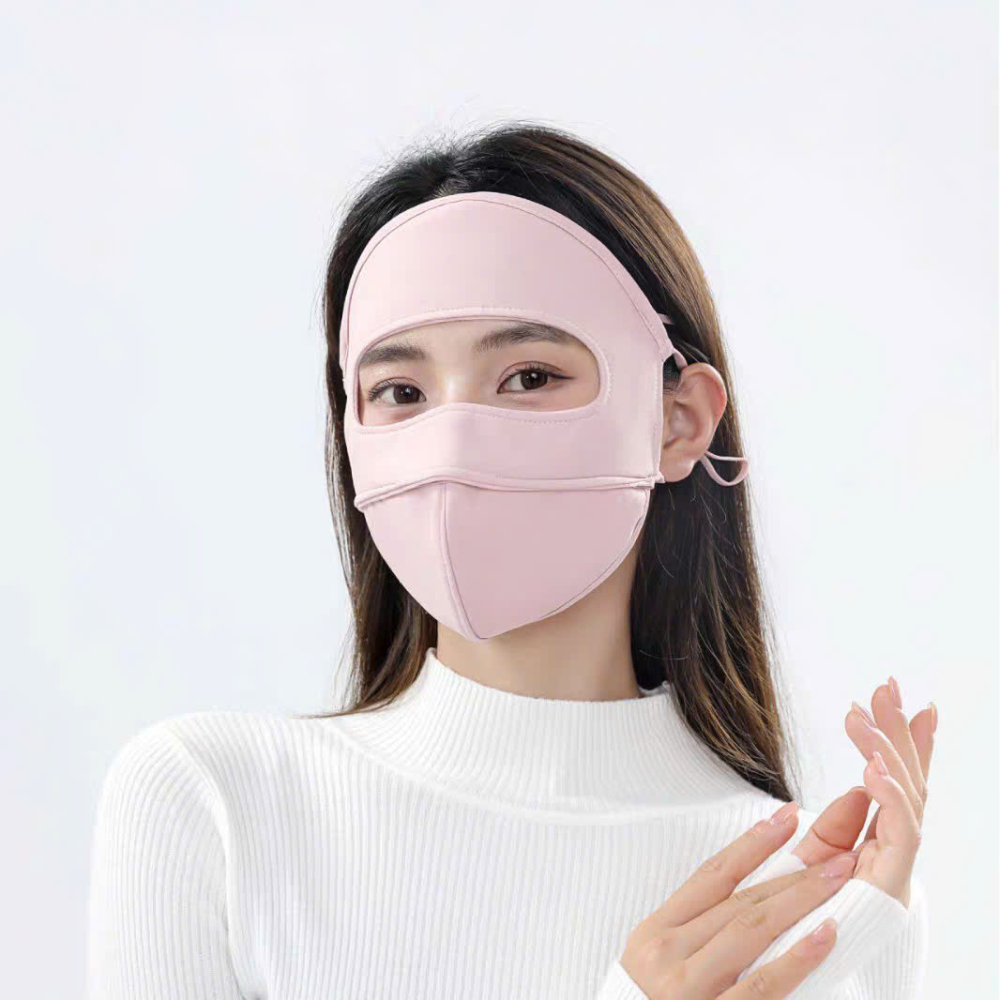 Khẩu trang chống nắng toàn mặt, vải thun lạnh thoáng mát, thiết kế thông minh ngăn ngừa bụi mịn 3B