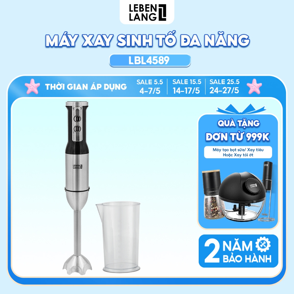 Ảnh Máy xay sinh tố cầm tay đa năng Lebenlang LBL4589, công suất 1000W, bảo hành 2 năm – hàng chính hãng 1