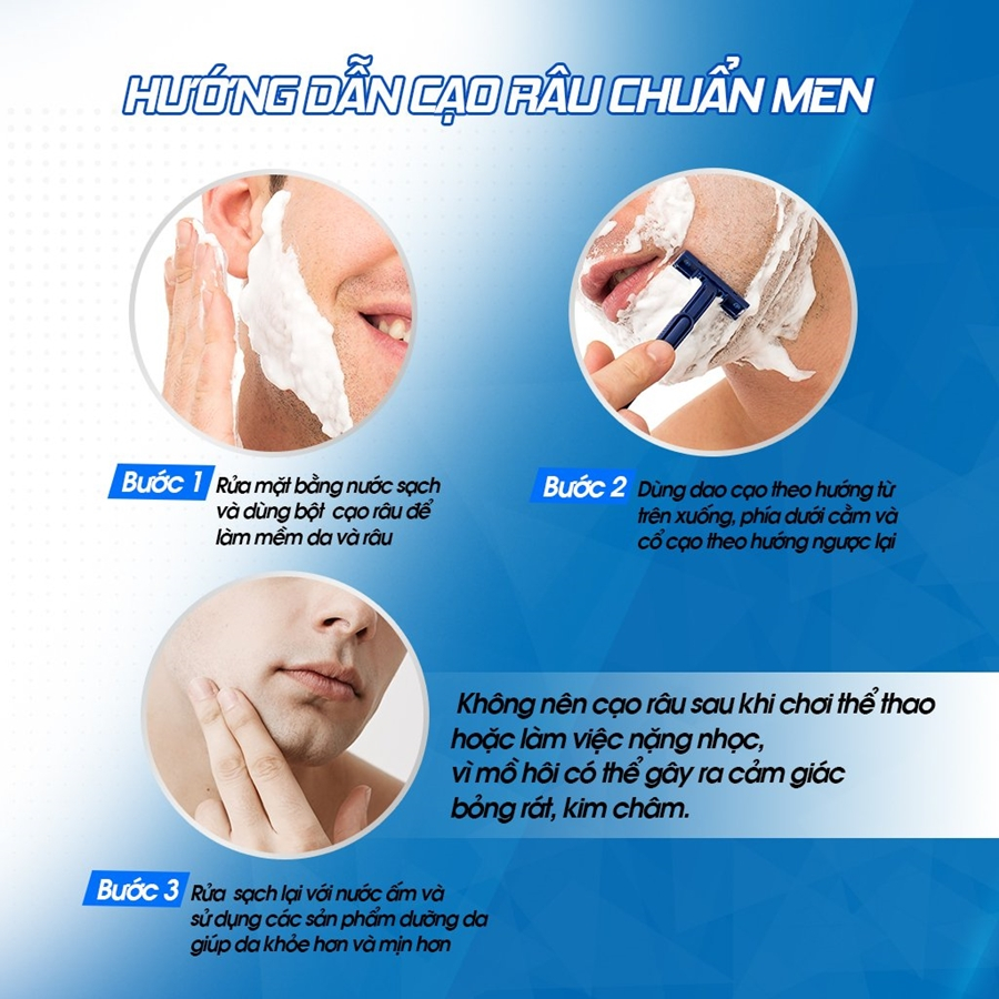 Dao cạo râu 3 lưỡi Ben 12 cây/ vỉ, đầu dao là 3 lưỡi kép, sắc bén, không gỉ Vien Dong Sai Gon
