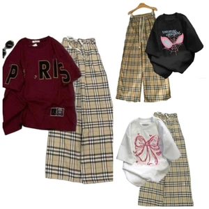 Tổng Hợp Các Sét Quần Ống Rộng kẻ caro vàng + Mix Kèm Áo Phông Form Rộng Tay lỠ Unisex