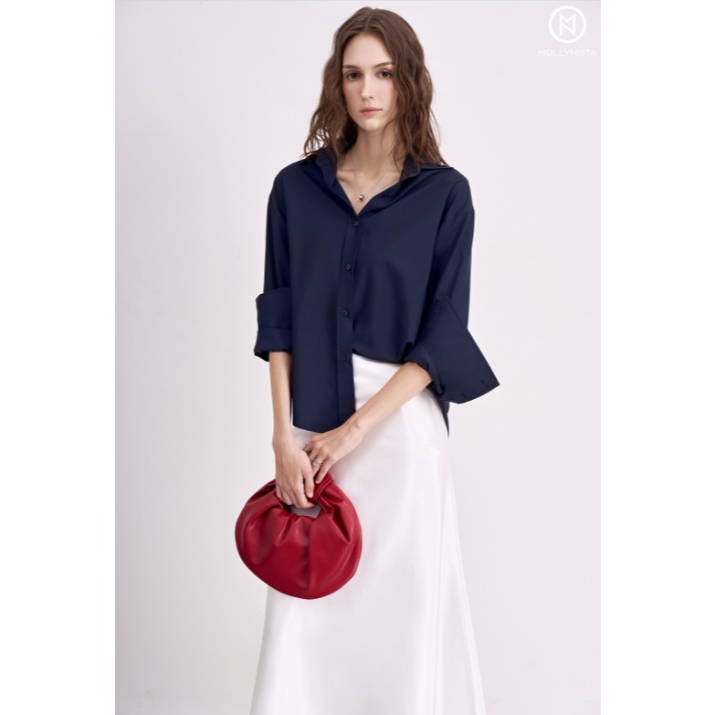 Ảnh Áo sơ mi oversize MOLLYNISTA ít nhăn thoáng mát 2
