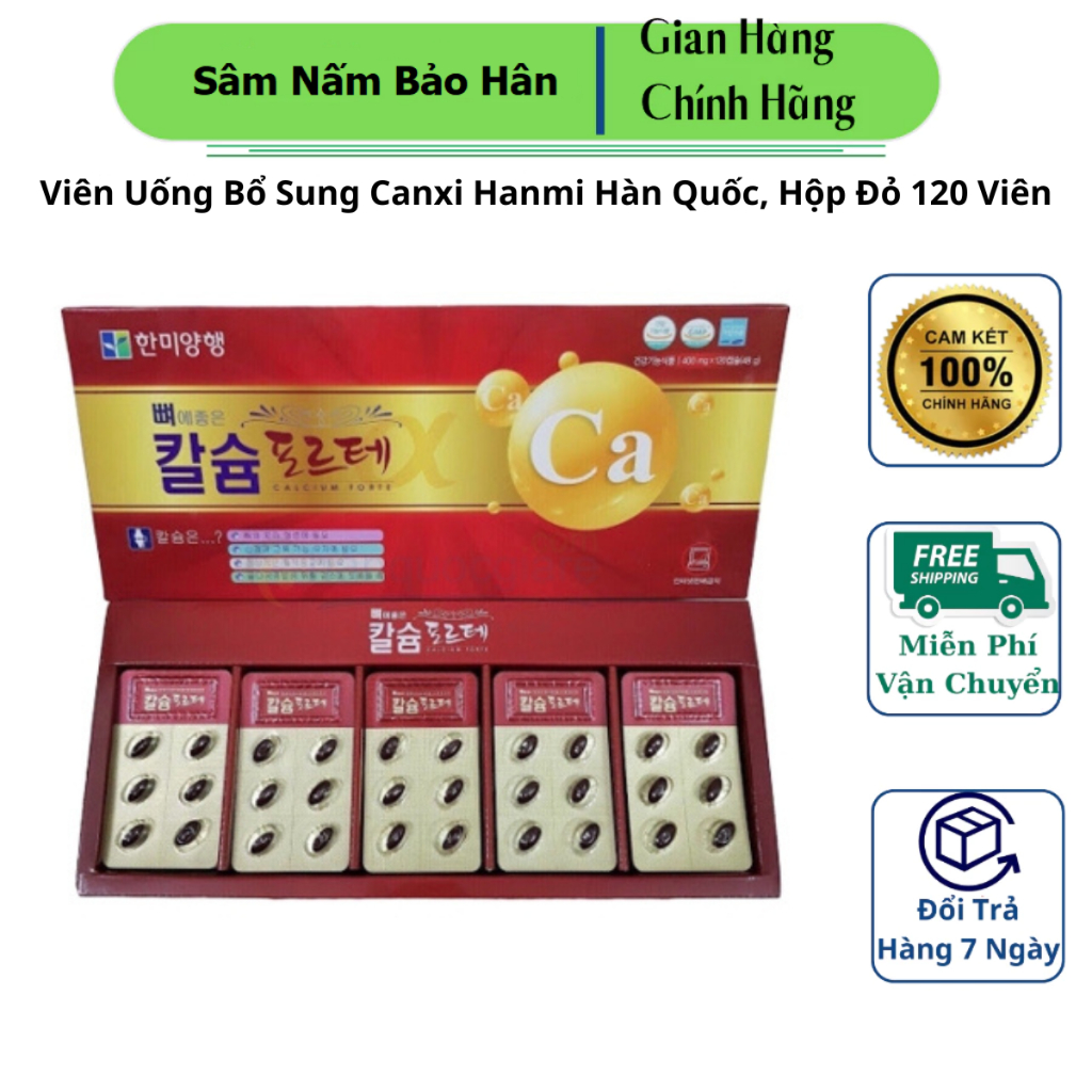 [ Hàng Chuẩn ] Viên Uống Bổ Sung Canxi Hanmi Hàn Quốc, Hộp Đỏ 120 Viên
