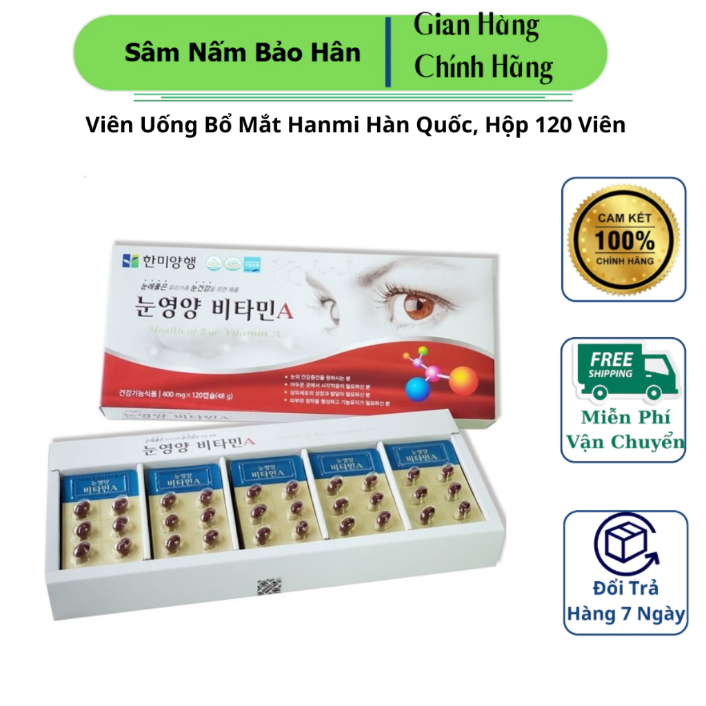 [ Chính Hãng ] Viên Uống Bổ Mắt Hanmi Hàn Quốc, Hộp 120 Viên