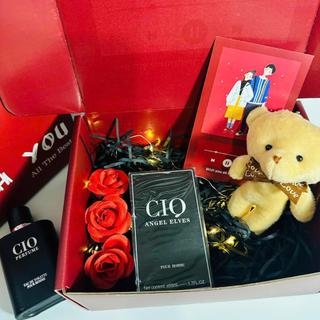 (Quà tặng nam Wish thiệp đỏ) Combo hộp túi quà kèm phụ kiện và nước hoa sang trọng