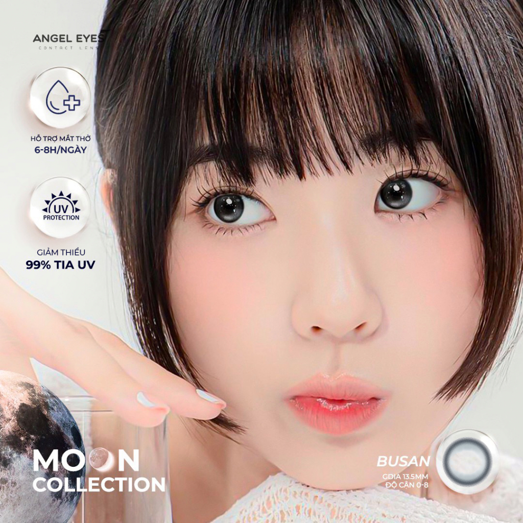 Ảnh Lens xám có độ cận Angel Eyes BUSAN hiệu ứng loang màu như mắt ướt lens filter đang thịnh hành trên tốp tốp 1