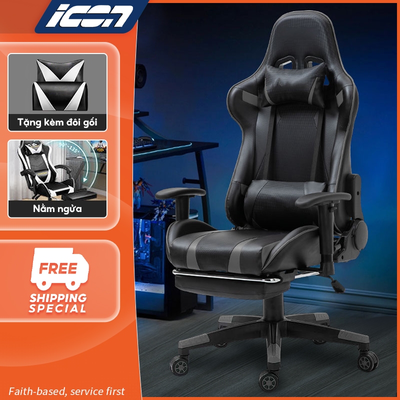 ICON Ghế văn phòng ghế gaming công thái học bọc nệm mềm Thích hợp làm việc chơi game