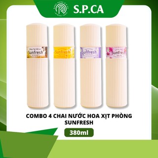 Combo 4 chai xịt phòng Sunfresh 380ml tinh dầu hương nước hoa  thơm lâu đến 6h - SPCa000030