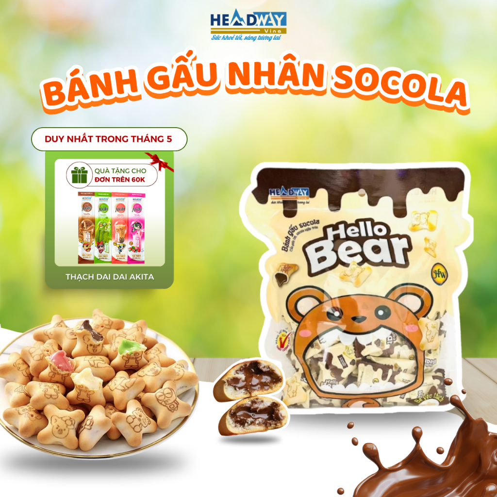 Bánh Gấu Nhân Socola Tan Chảy Hello Bear, bánh gấu nhân kem socola dâu ...