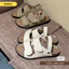 Dép nữ đế bằng cao cấp S607 - Dép da thời trang thanh lịch bản 2.5cm