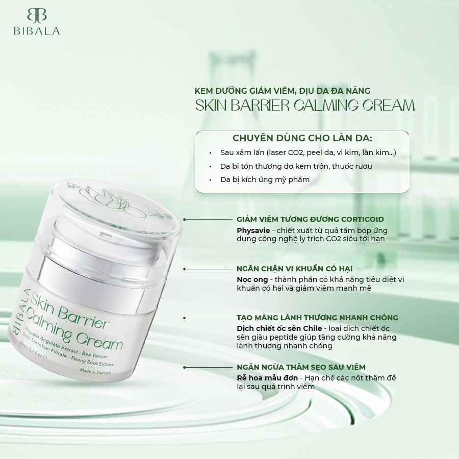 Ảnh Kem dưỡng phục hồi, lành thương và làm giảm kích ứng BIBALA SKIN BARRIER CALMING CREAM 3
