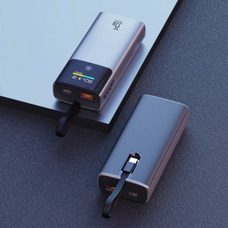 Pin sạc dự phòng mini PHANTOM P55 10000mAh lõi pin 21700, Cáp TypeC và Cổng TypeC In/Out PD 35W, USB-A QC 22.5W (Xám)