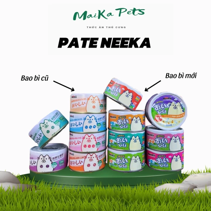 Pate Mèo Neeka Lon 85g Dạng Sốt Thịt, Pate Neeka Cho Mèo Bao Bì Mới dành cho mèo mọi lứa tuổi