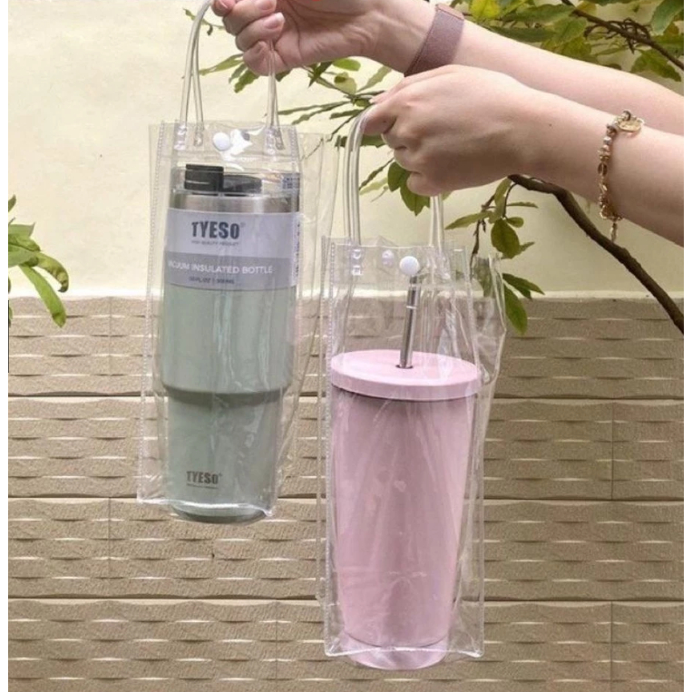 Túi trong suốt đựng bình, cốc, ly giữ nhiệt có tay cầm tiện lợi T26