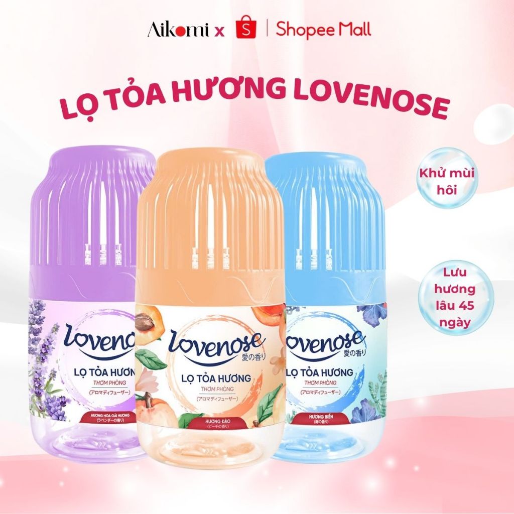Ảnh Lọ tỏa hương Lovenose hương thơm tự nhiên dễ chịu khử mùi sáp thơm phòng thế hệ mới 45 ngày - Dung tích 180ml 1