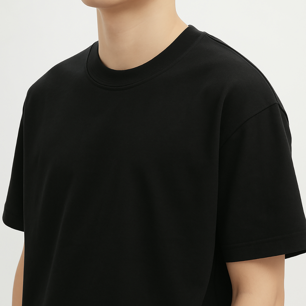 Áo thun đen rơn Basic High Up mềm mịn co dãn thấm hút mồ hôi 40-100kg form suông Unisex Basetee