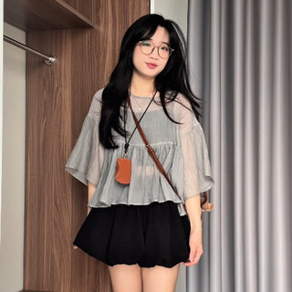 SET Áo tơ Babydoll Tay xoè kèm áo thun 2 dây Basic HaChangStore - S92