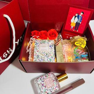 (Wish thiệp đỏ) Combo quà tặng valentine, quà tặng sinh nhật bạn gái gồm phụ kiện và son nước hoa