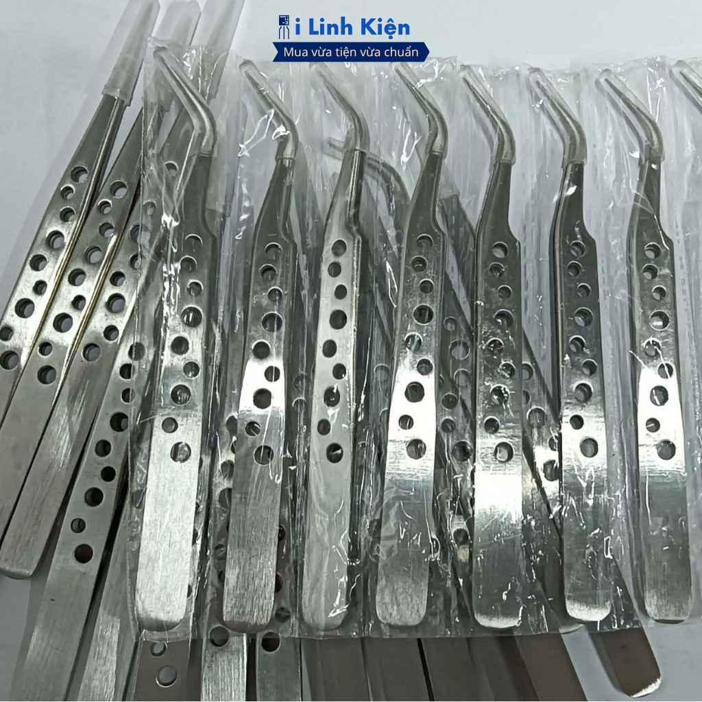 Nhíp gắp linh kiện điện tử màu trắng thép không gỉ dạng lỗ cao cấp đảm bảo chất lượng ILinhkien.