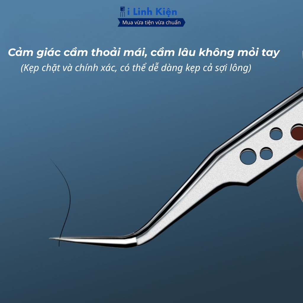 Nhíp gắp linh kiện điện tử màu trắng thép không gỉ dạng lỗ cao cấp đảm bảo chất lượng ILinhkien.