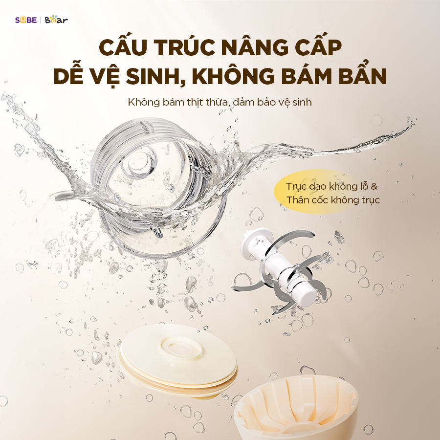 Ảnh Máy Xay Ăn Dặm Bear 0.3L Máy Xay Thực Phẩn Cho Bé Ăn Dặm Cối Thủy Tinh Máy Xay Cháo Mini Máy Xay Thịt Ăn Dặm CH-4H02S 2