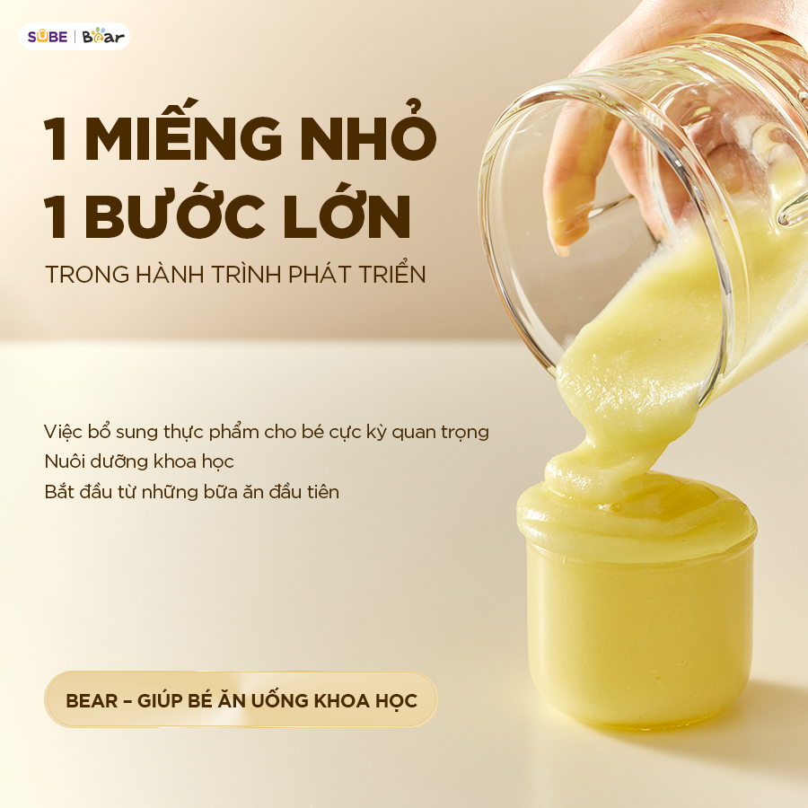 Ảnh Máy Xay Ăn Dặm Bear 0.3L Máy Xay Thực Phẩn Cho Bé Ăn Dặm Cối Thủy Tinh Máy Xay Cháo Mini Máy Xay Thịt Ăn Dặm CH-4H02S 4