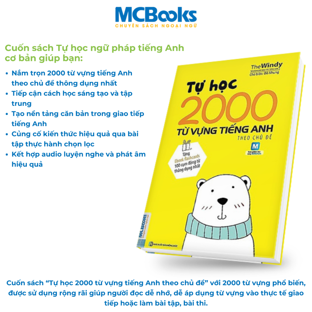 Ảnh Combo Sách - Tự Học Ngữ Pháp tiếng Anh cơ bản + 2000 Từ Vựng - MCBooks - Khổ nhỏ cầm tay 4