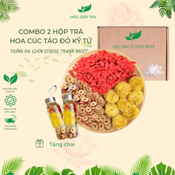 Combo 2 hộp trà 3 vị thảo mộc, hộp 30 gói trà giúp mát gan giảm stress mịn da, Mộc Diệp Trà Tea