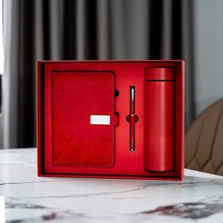 Set quà cao cấp Ruby, Set quà bình giữ nhiệt bình thủy tinh , bút kim loại & sổ da cao cấp