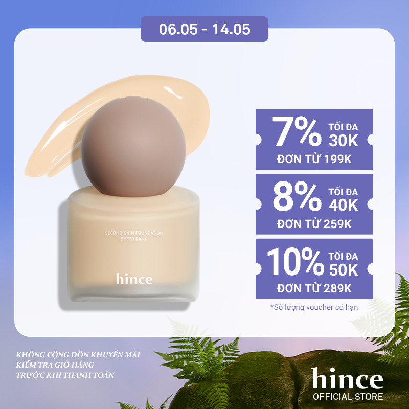 Ảnh Kem Nền Che Phủ Hoàn Hảo SPF30 PA++ hince Second Skin Foundation 40Ml 1