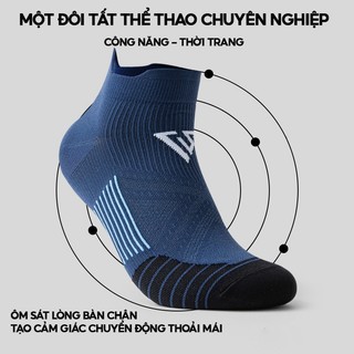 Tất vớ nam nữ chạy bộ thể thao thấp cổ nén cơ nhảy dây, leo núi thấm hút mồ hôi kháng khuẩn tăng hiệu suất vận động