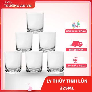Bộ 6 Ly Thủy Tinh Bầu Lùn Góc Uống Trà Đá 225ml –  PCD22002 Cẩm Đạt - Trường An VN