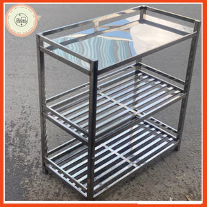 kẹ inox ba tầng thẻ để chén bát đồ dùng nhà bếp kt 40x60x80