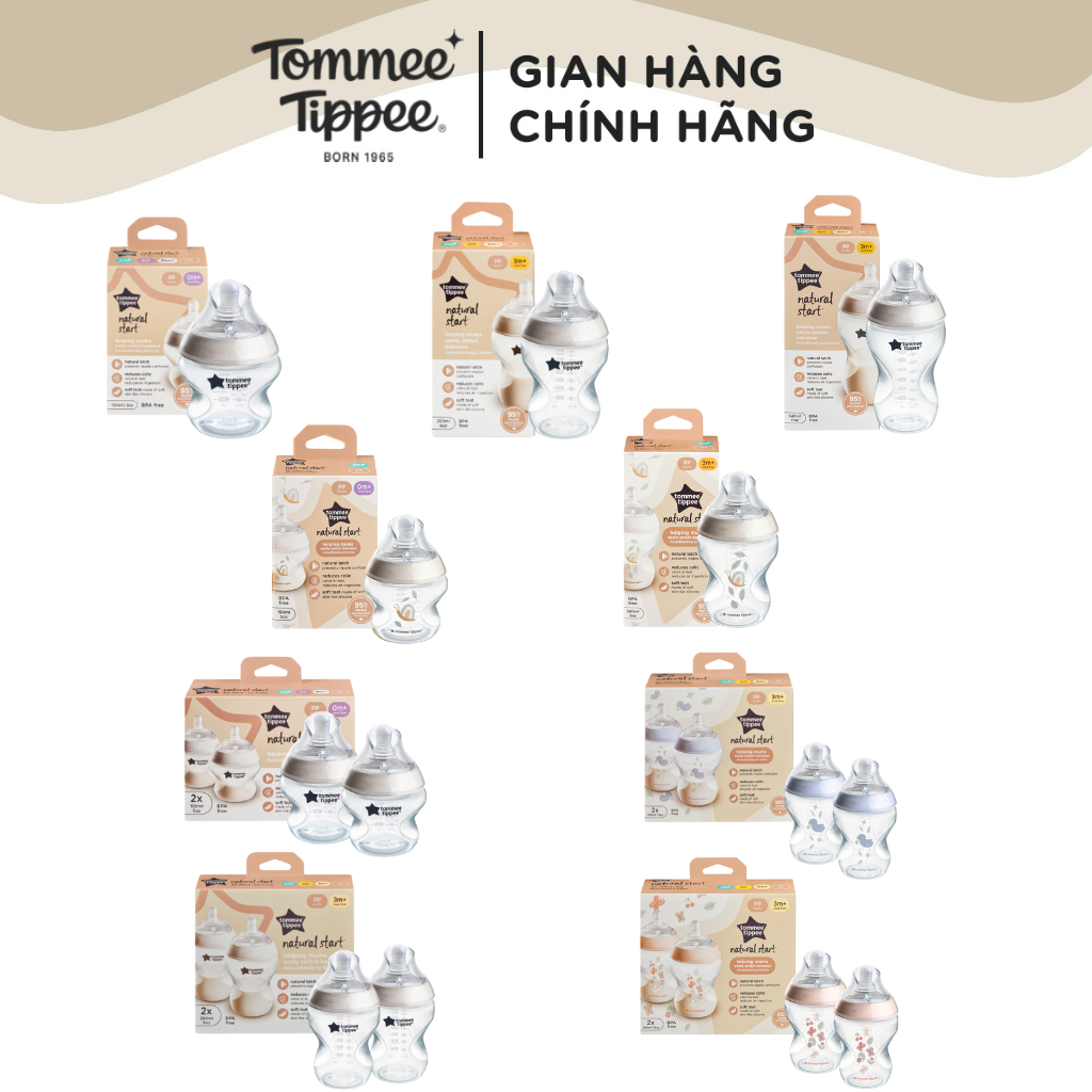 Ảnh Bình Sữa PP Ty Siêu Mềm Tự Nhiên Tommee Tippee Natural Start 150ml, 260ml, 340ml, Cho Bé Từ Sơ Sinh 1