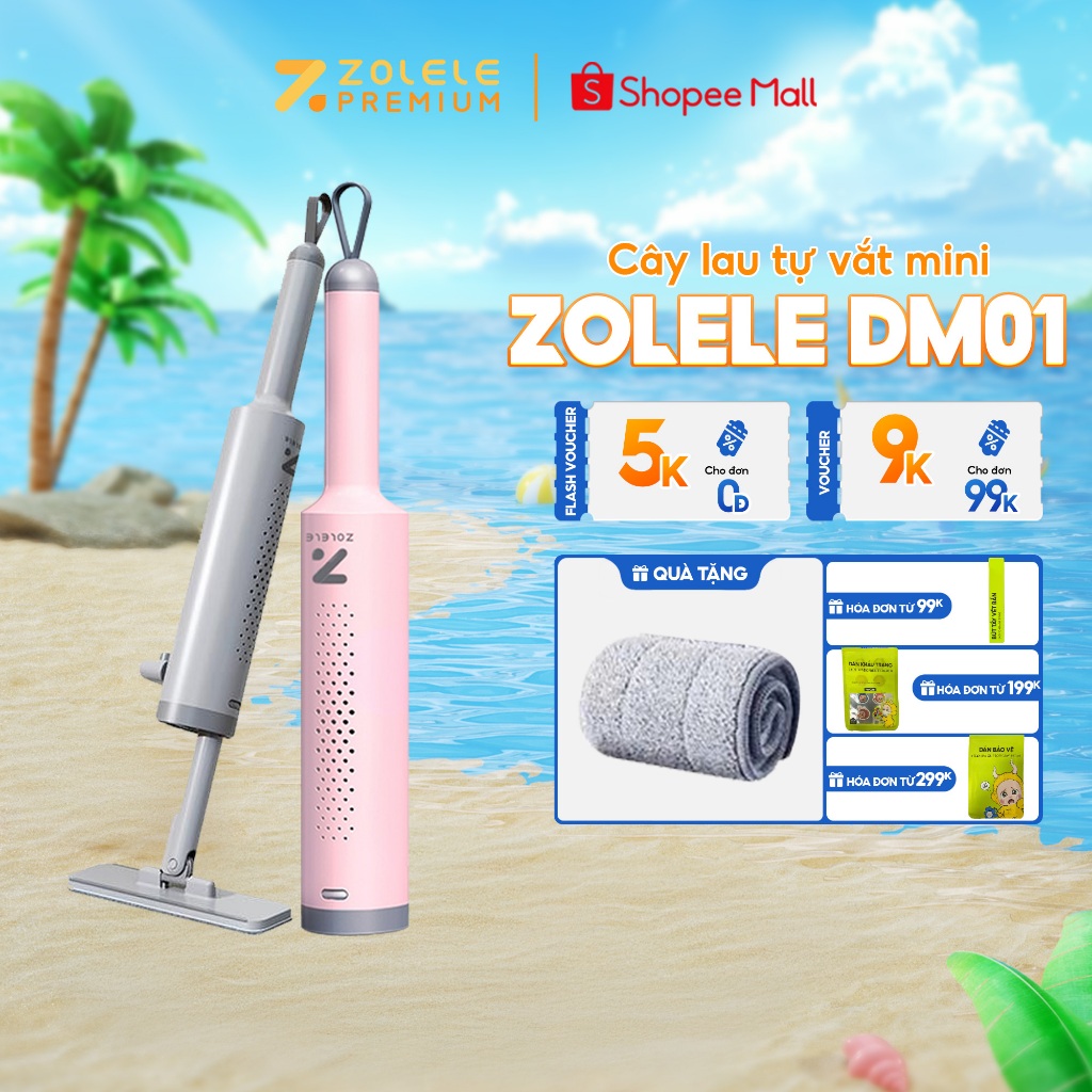 Ảnh Cây lau tự vắt mini ZOLELE cầm tay cọ nhỏ tháo rời tiện lợi vệ sinh nhanh chóng DM01 - Chính hãng 1