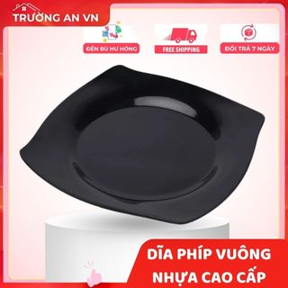 Đĩa phíp vuông màu đen nhựa phíp melamine - Trường An VN