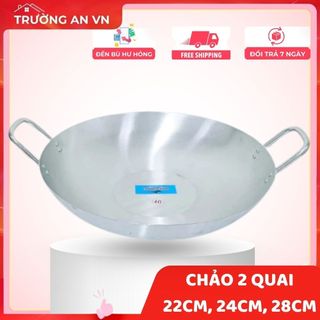 Combo 3 chảo nhôm (22cm, 24cm, 28cm) chảo cao cấp chiên xào đồ ăn - Trường An VN