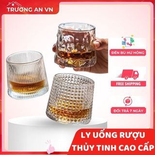 Set 6 ly thuỷ tinh,cốc thuỷ tinh cao cấp đế lồi nhiều hoạ tiết - Trường An VN