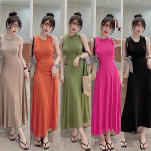 Đầm body sát nách/ đầm ôm body dáng dài maxi sát nách kiểu thời trang