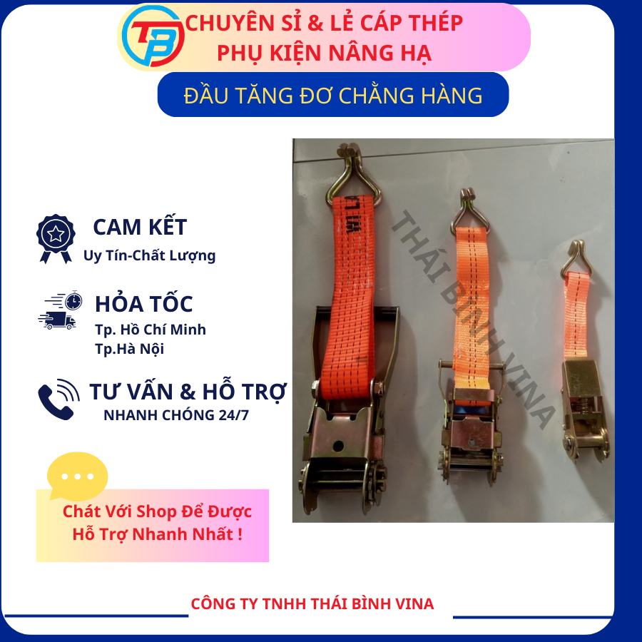 Đầu tăng đơ chằng hàng màu cam khổ 25mm, 38mm và 50mm