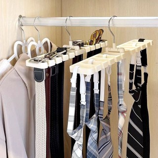 Móc treo thắt lưng 30x7.5x1.5cm đa năng 10 khe bằng nhựa tiện dụng
