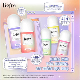 Lăn Khử Mùi Refre Hương Nước Hoa Whitening Perfume Deodorant (40ml)