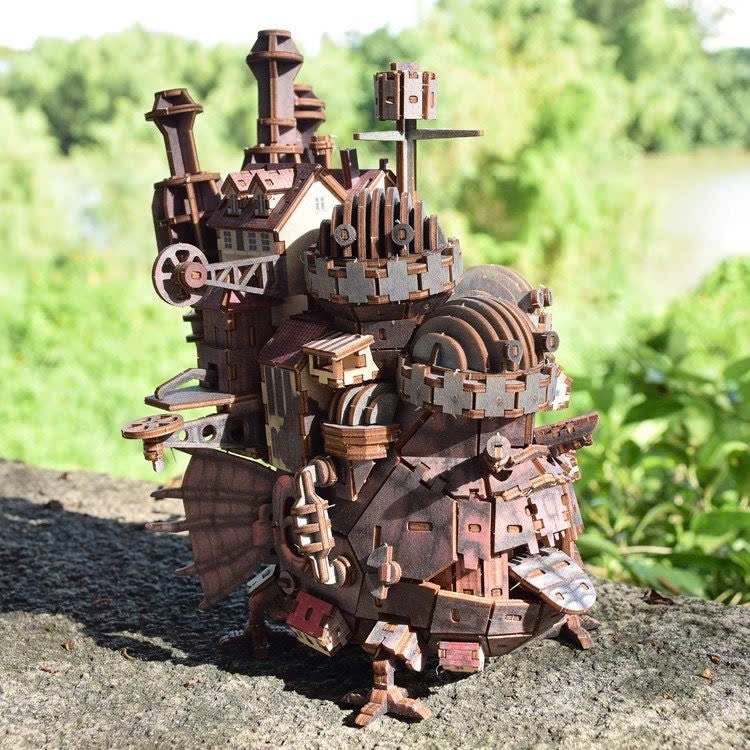 [Sẵn] Mô Hình Lắp Ráp Gỗ 3D Lâu Đài Của Howl "Howl’s Moving Castle" - Bản Màu Cao Cấp | BigBuy360 - bigbuy360.vn