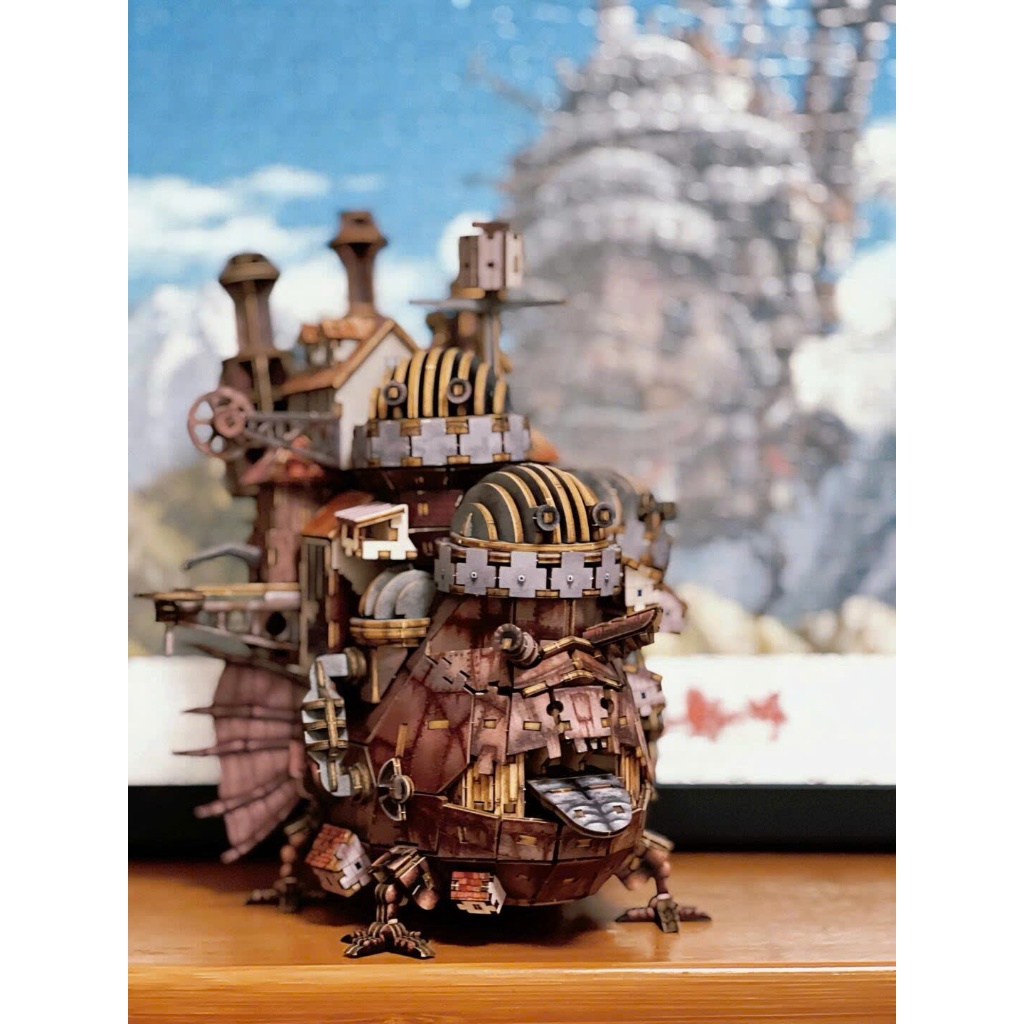[Sẵn] Mô Hình Lắp Ráp Gỗ 3D Lâu Đài Của Howl "Howl’s Moving Castle" - Bản Màu Cao Cấp