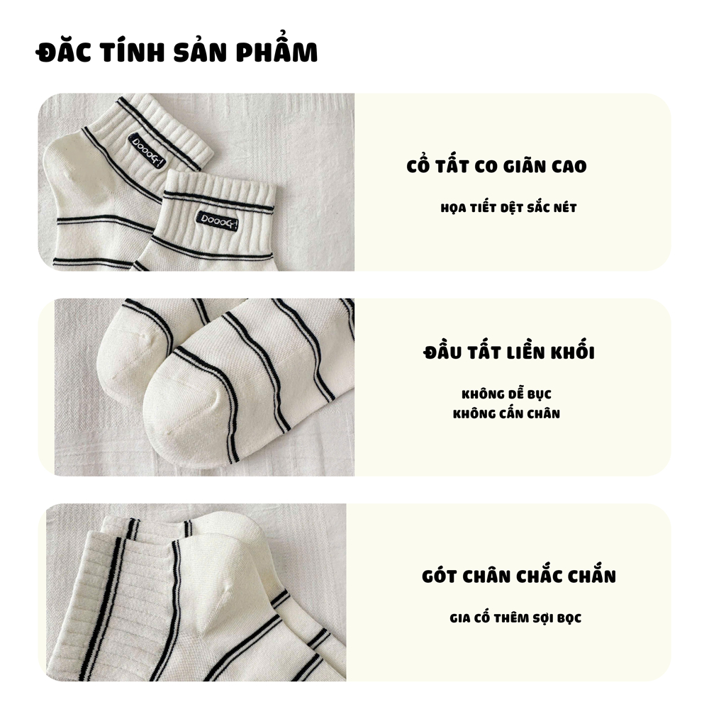 Tất vớ nam nữ cổ ngắn phong cách Hàn Quốc đơn giản, chất liệu mềm mại co giãn 4 chiều - Ekiu Shop