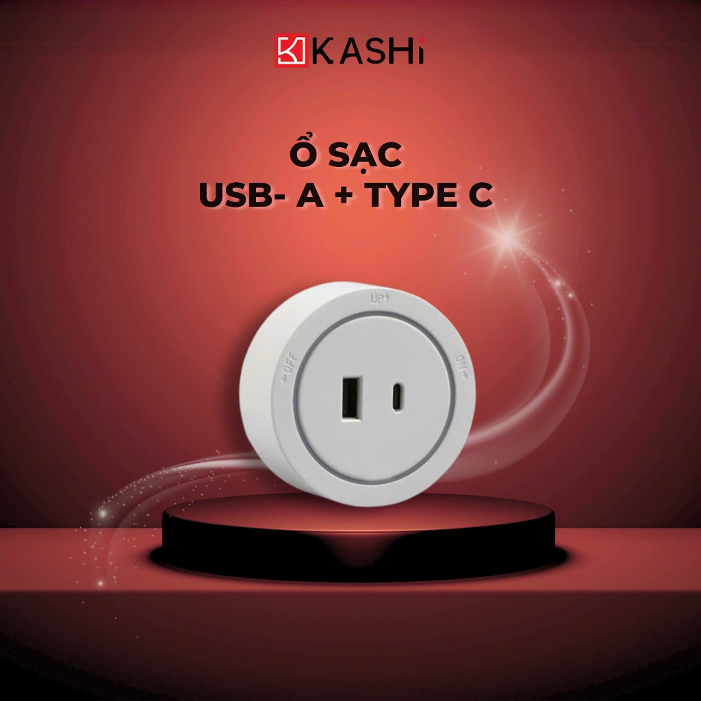 Ổ Sạc USB - A + TYPE C Kashi - Ổ rời dùng cho ray điện | Shopee Việt Nam